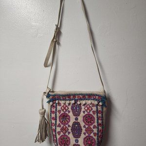 Angel by L. Martino small bucket crossbody bag multi jute Natural